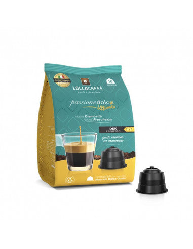 LOLLO  CAFFE - PASSIONE DOLCE DECAFFEINATO DOSETTES DOLCE GUSTO compatible X16 DECAFEINE