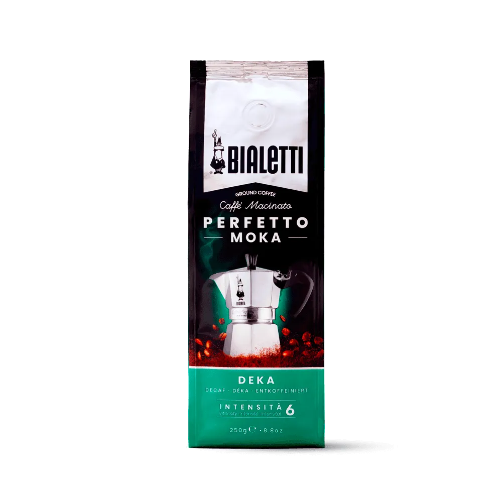 Café moulu BIALETTI  DECAFFEINATO  PERFETTO MOKA 250 GR Décaféiné
