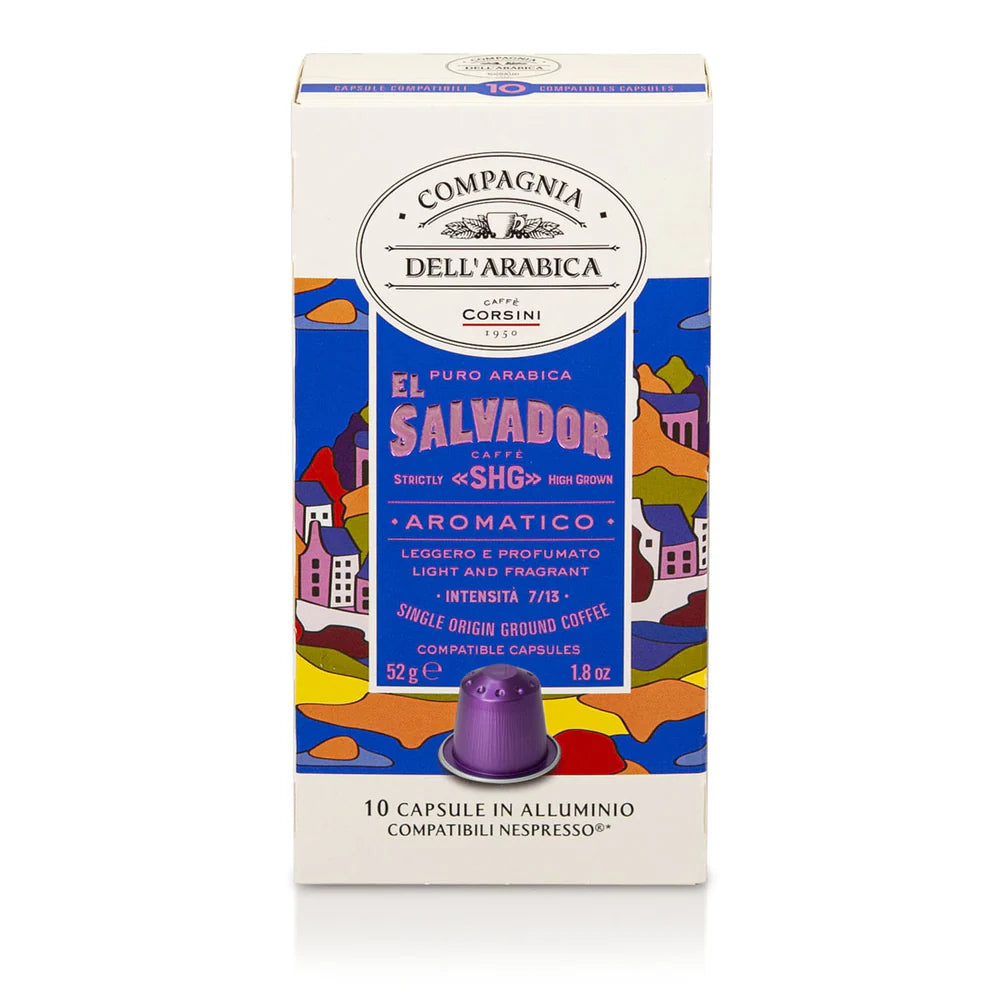 Capsules Corsini El Salvador 100% Arabica x10 Compatibles Nespresso - Café italien Prémium
