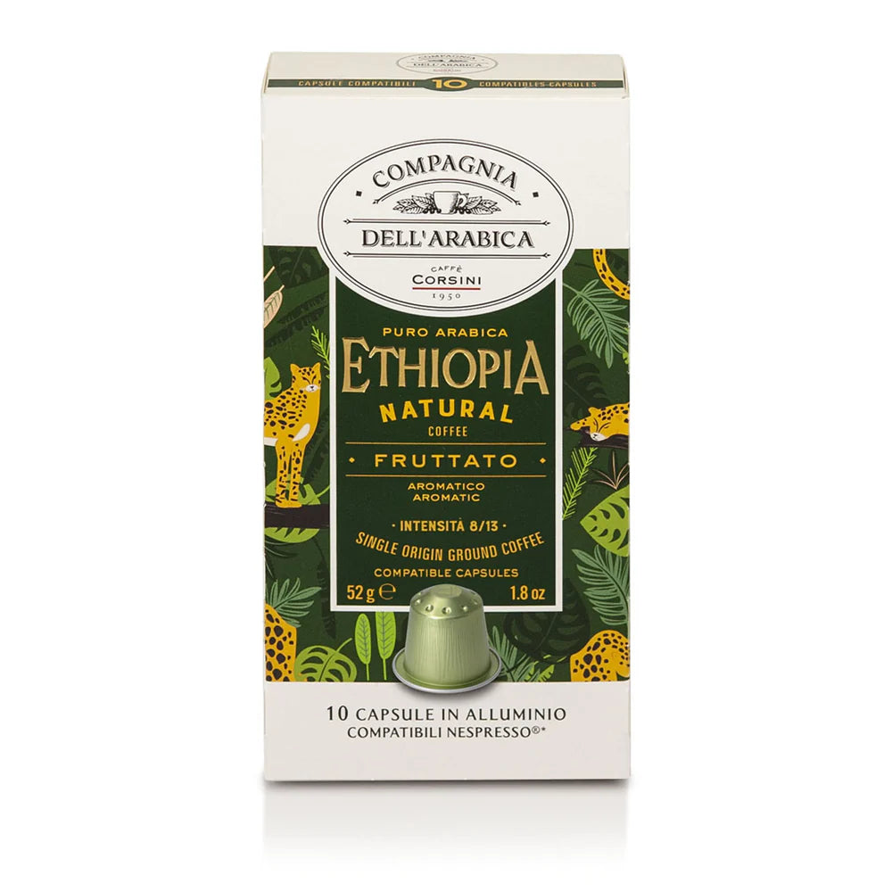 Capsules Corsini Ethiopie 100% Arabica x10 Compatibles Nespresso - Café italien Prémium