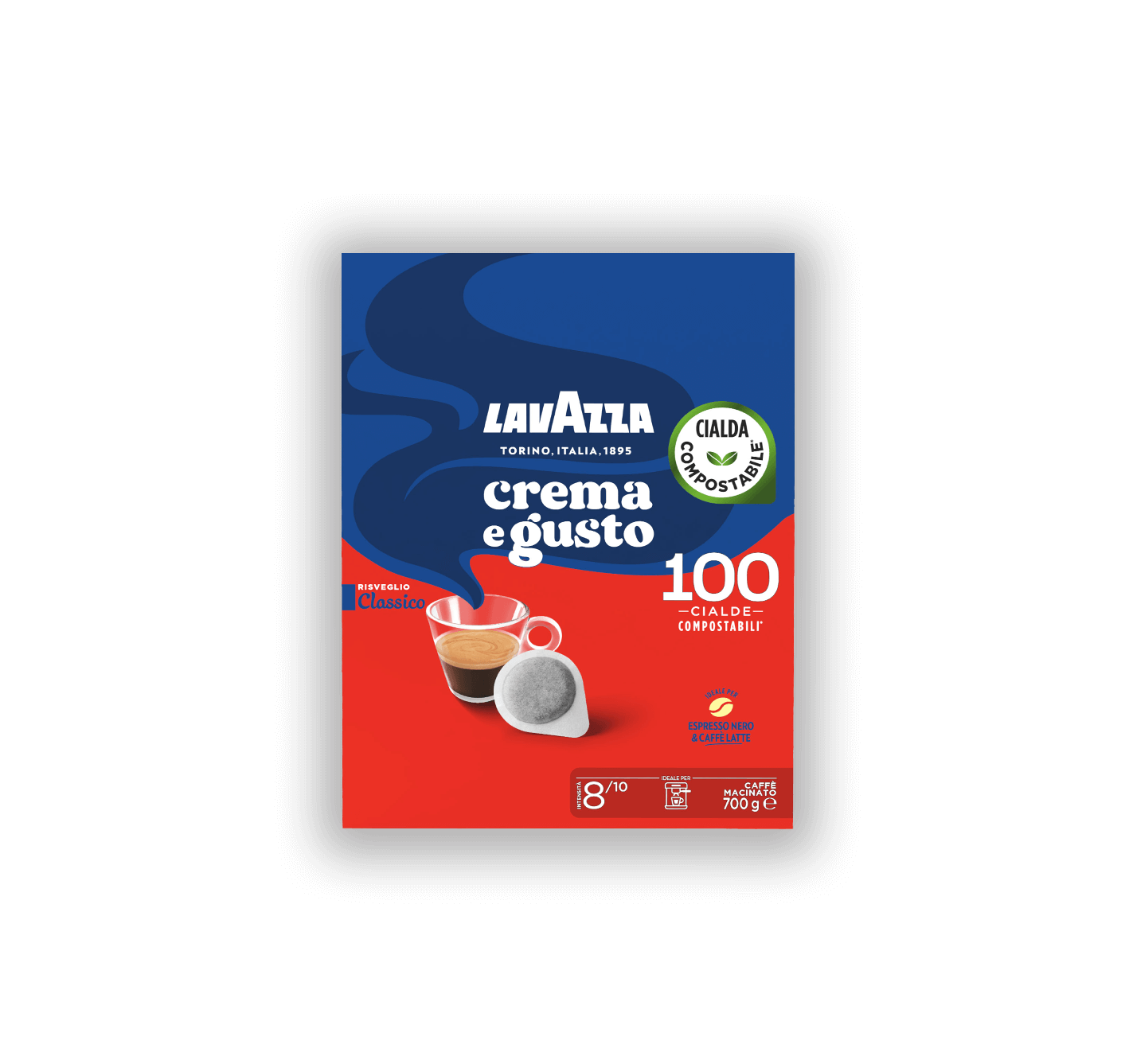 LAVAZZA  CAFFE CREMA E GUSTO-DOSETTES ESE, CIALDA, PODS x 100