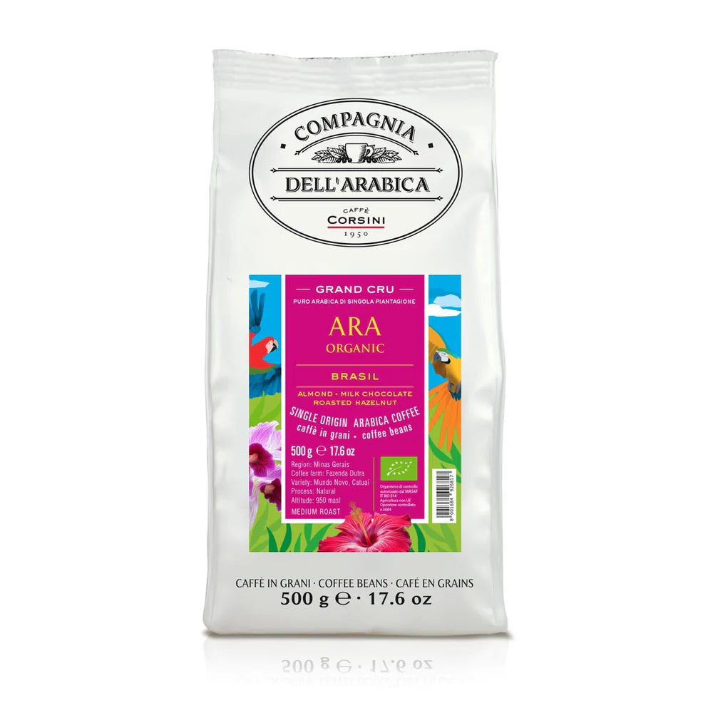 CORSINI ARA BRASIL BIO GRAND CRU 100% ARABICA CAFE GRAIN 500G