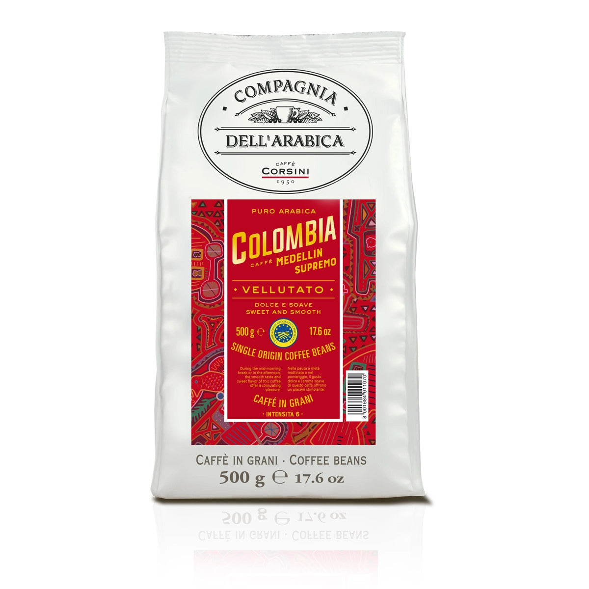 Café en Grain Corsini Colombie 500 g - 100% Arabica - Café Italien prémium