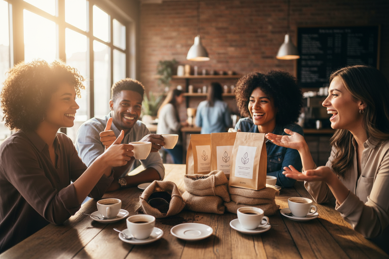 Photo avis clients avec café